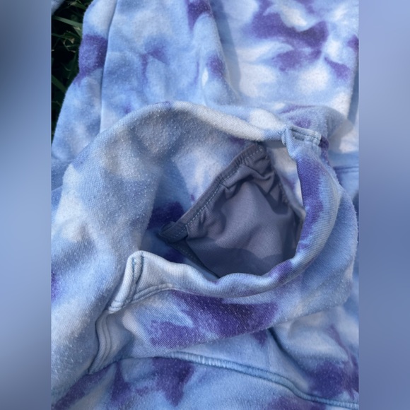 Athleta G!RL Hoodie Tie-Dye Hooded Sweatshirt Girls XL 14 Purple Blue White - Picture 8 of 16